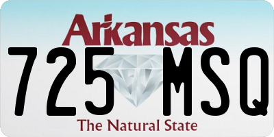 AR license plate 725MSQ
