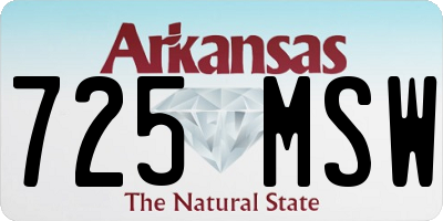 AR license plate 725MSW