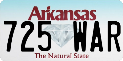 AR license plate 725WAR