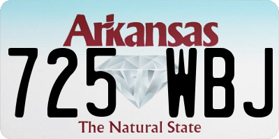 AR license plate 725WBJ