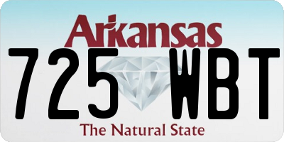 AR license plate 725WBT