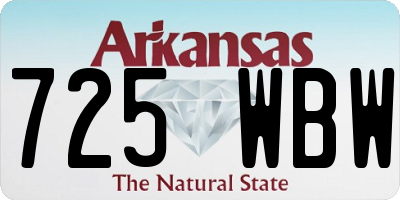 AR license plate 725WBW