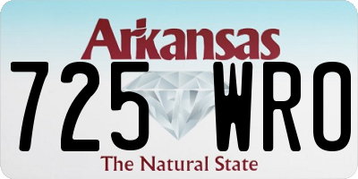 AR license plate 725WRO