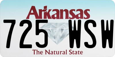 AR license plate 725WSW