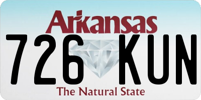 AR license plate 726KUN