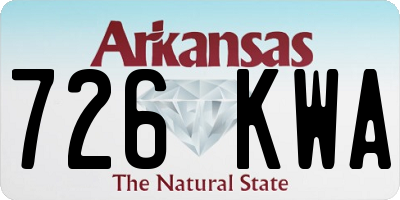 AR license plate 726KWA