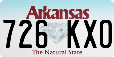 AR license plate 726KXO