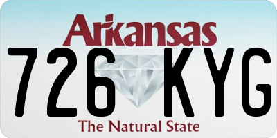 AR license plate 726KYG