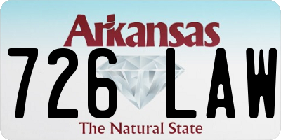 AR license plate 726LAW