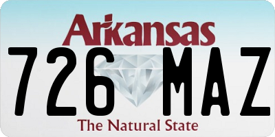 AR license plate 726MAZ
