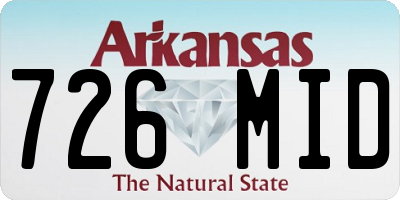 AR license plate 726MID