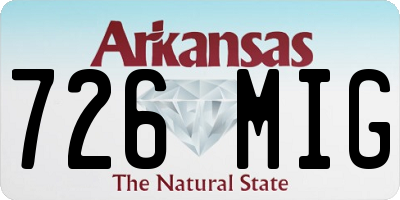AR license plate 726MIG