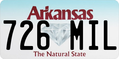 AR license plate 726MIL