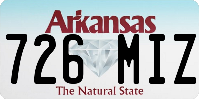 AR license plate 726MIZ