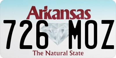 AR license plate 726MOZ