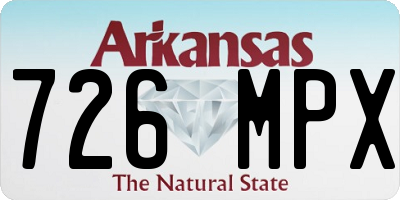 AR license plate 726MPX