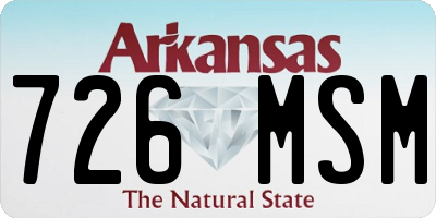 AR license plate 726MSM