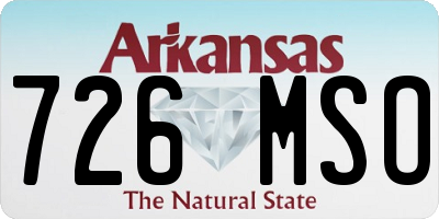 AR license plate 726MSO
