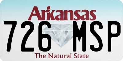 AR license plate 726MSP