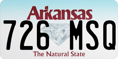 AR license plate 726MSQ