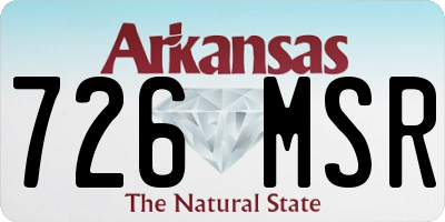 AR license plate 726MSR