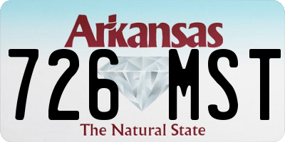AR license plate 726MST