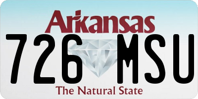AR license plate 726MSU