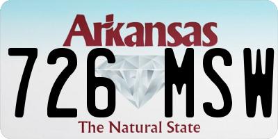 AR license plate 726MSW