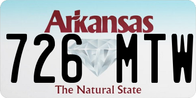 AR license plate 726MTW