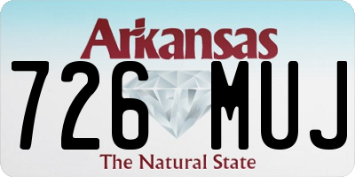 AR license plate 726MUJ