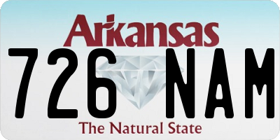 AR license plate 726NAM