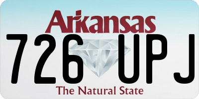 AR license plate 726UPJ