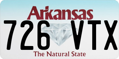 AR license plate 726VTX