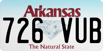 AR license plate 726VUB