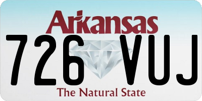 AR license plate 726VUJ