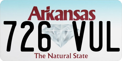 AR license plate 726VUL