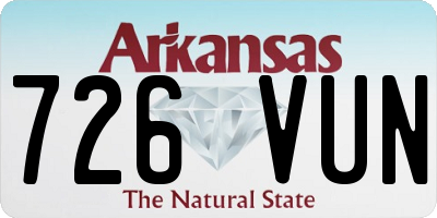 AR license plate 726VUN