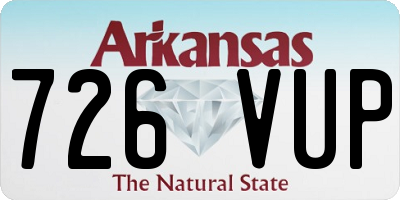 AR license plate 726VUP