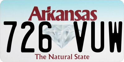 AR license plate 726VUW