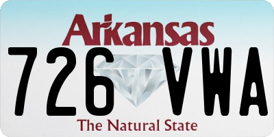 AR license plate 726VWA