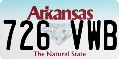 AR license plate 726VWB