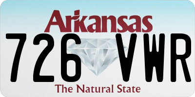 AR license plate 726VWR