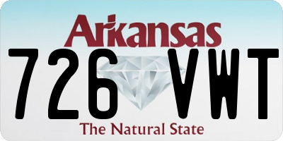 AR license plate 726VWT