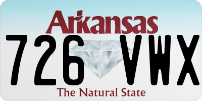 AR license plate 726VWX