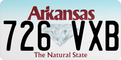 AR license plate 726VXB