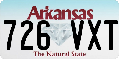 AR license plate 726VXT