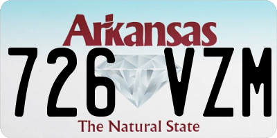 AR license plate 726VZM
