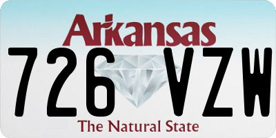 AR license plate 726VZW