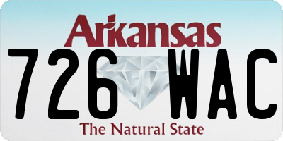 AR license plate 726WAC