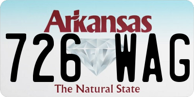AR license plate 726WAG
